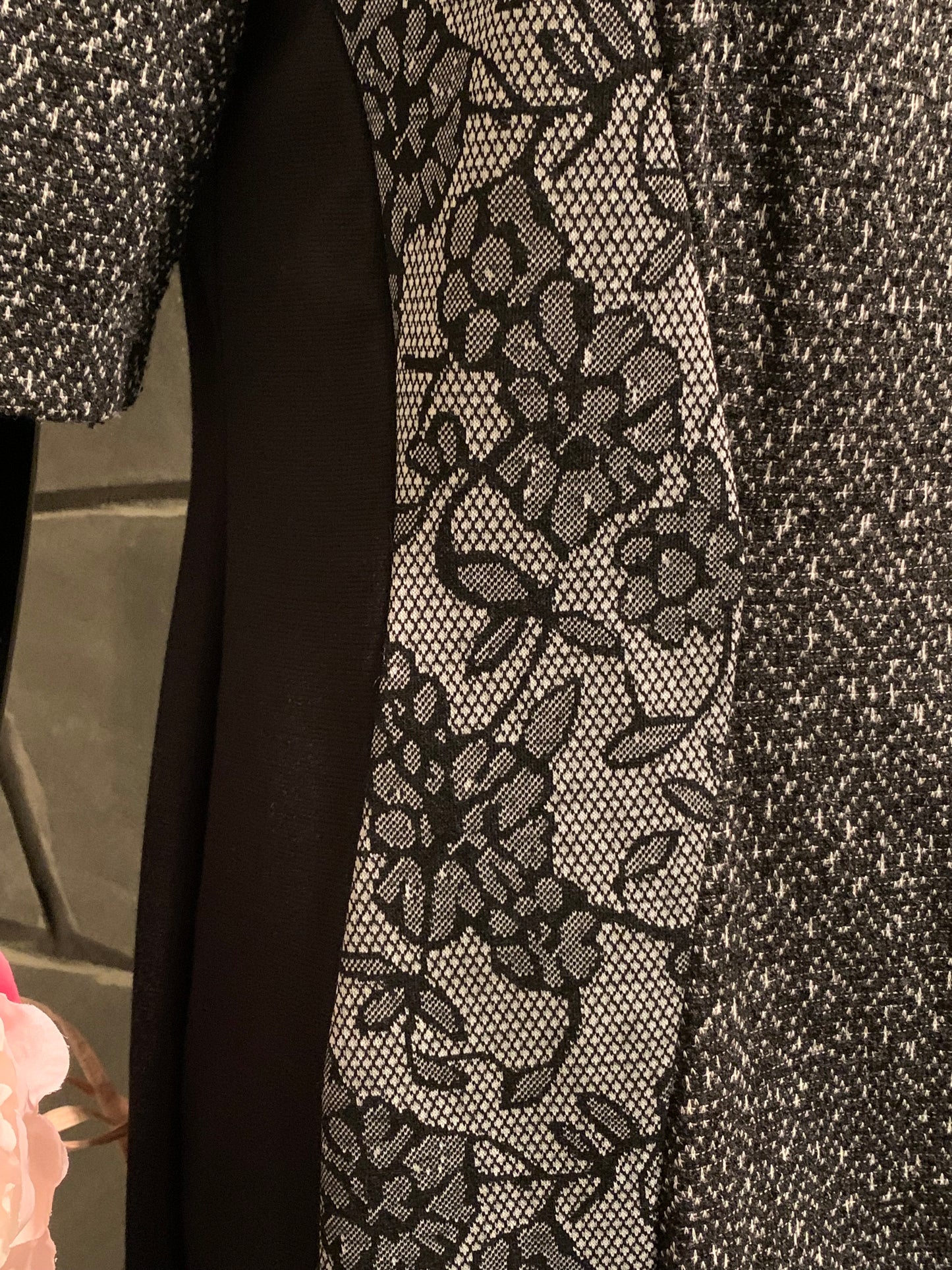 Connected Apparel Black and White Sheath Dress
