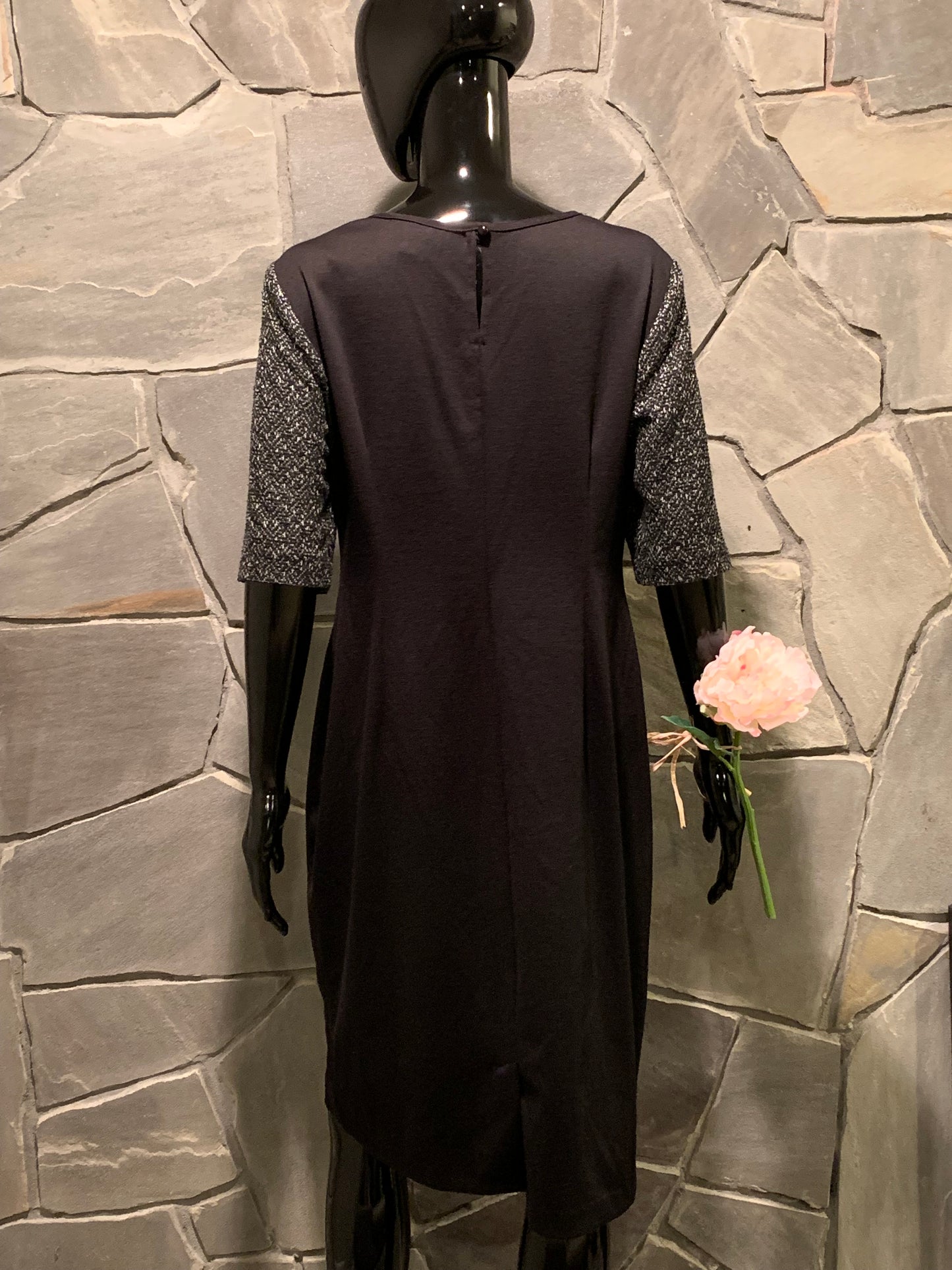 Connected Apparel Black and White Sheath Dress