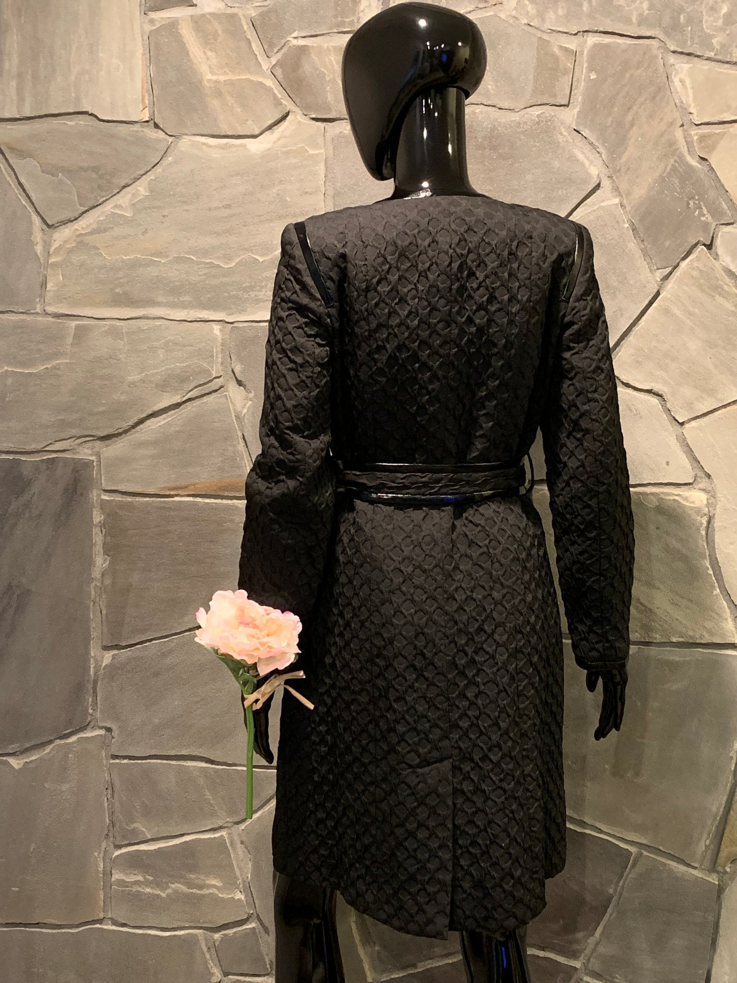 Doncaster Collection Women's Black Trench Coat Dress NWOT