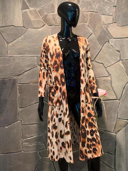 LuLaRoe Sarah Duster Leopard Print NWT