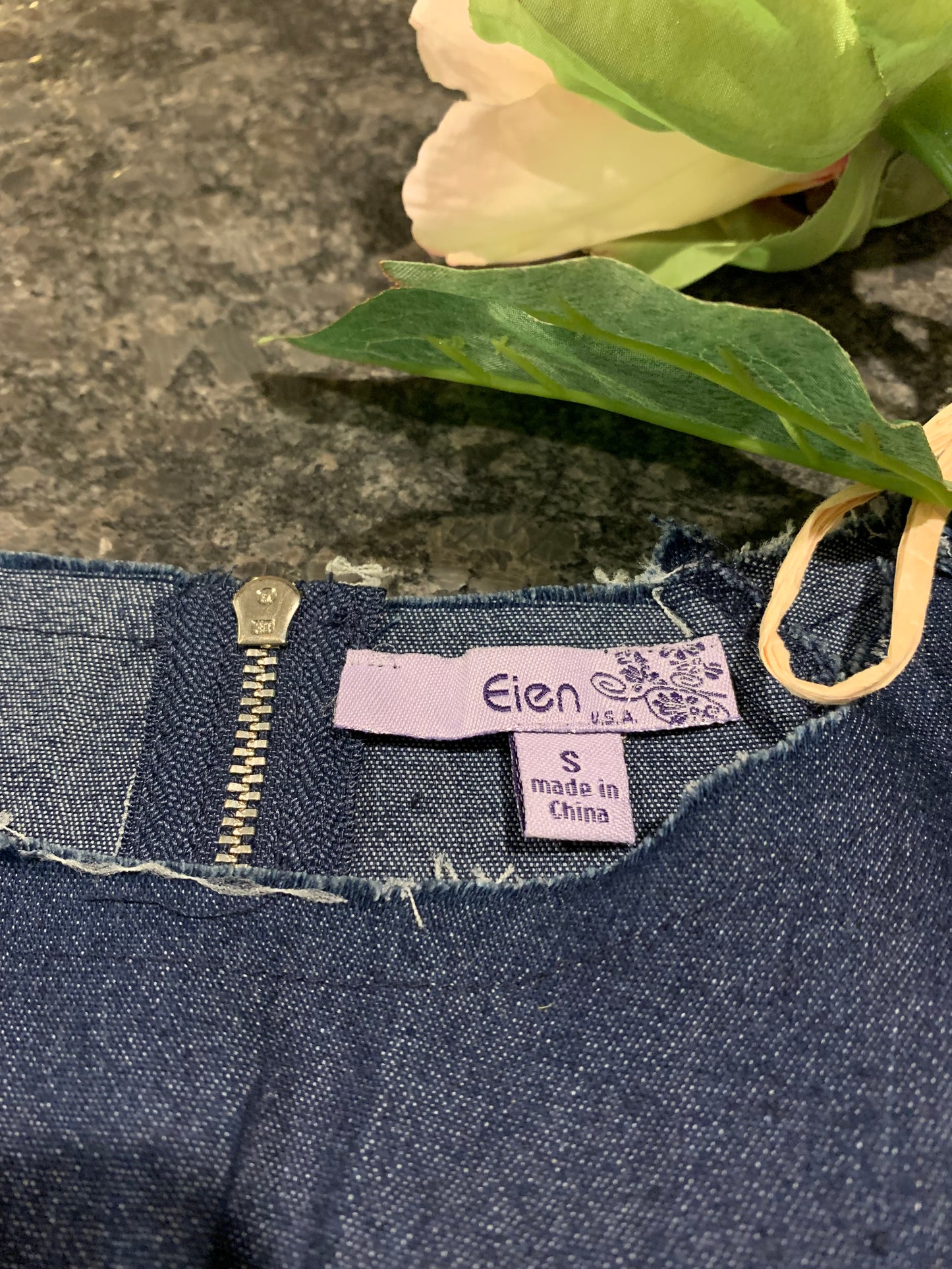 Eien High Low Denim Top NWOT