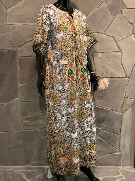 Mama & Papa Kaftan Ethnic Print Maxi Dress