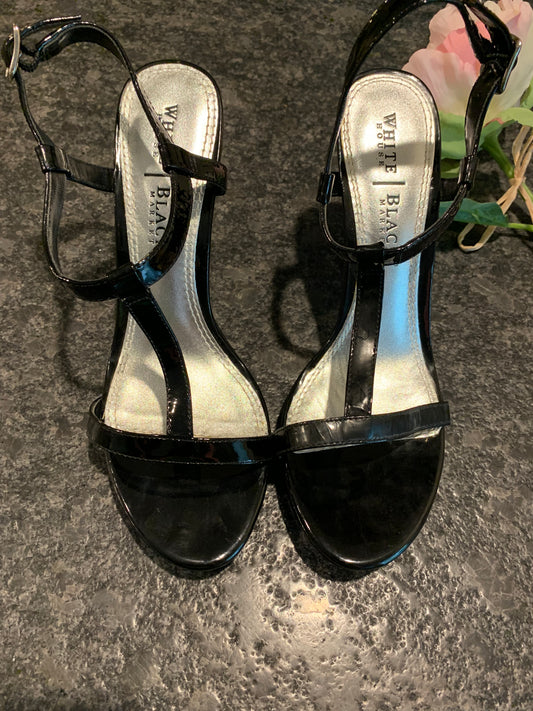 White House Black Market Strappy Black Heels NWOT