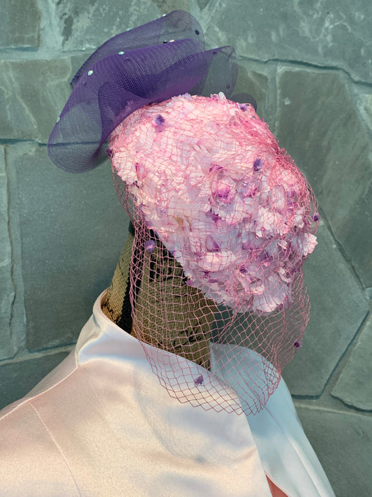 Vintage Ida M. Lewis pink and purple hat