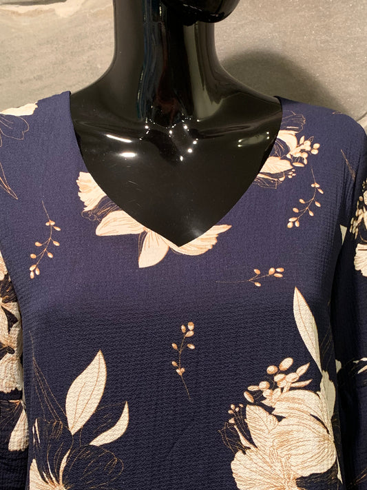 Belongsci Blue Floral Print Shift Dress