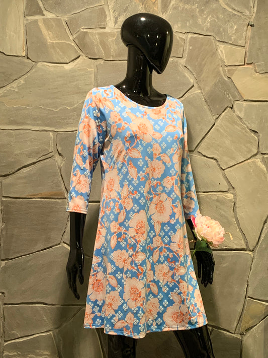 Ruby Rd. Blue Floral Shift Dress