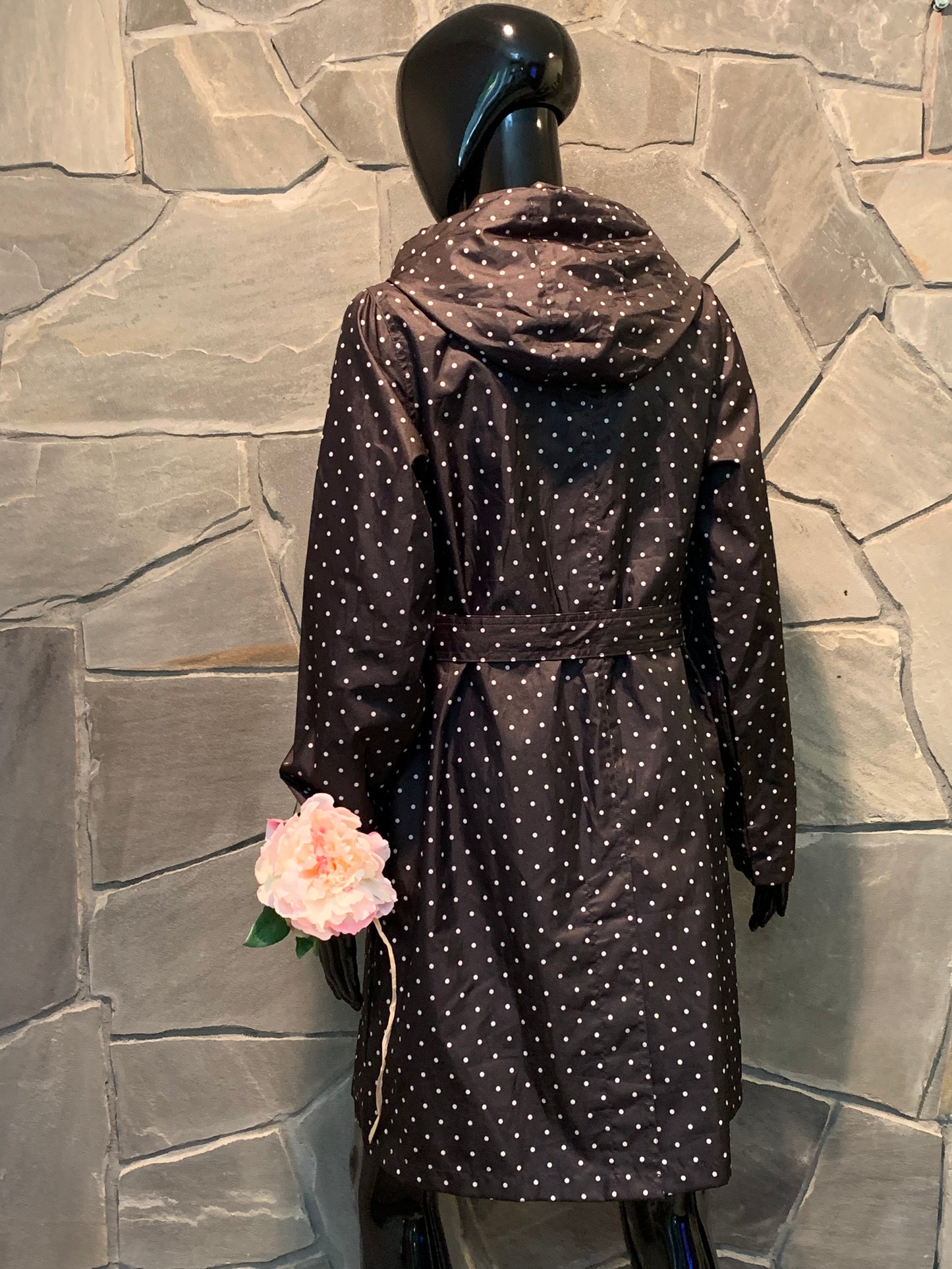 Capelli Black Polka Dot Women's Rain Coat