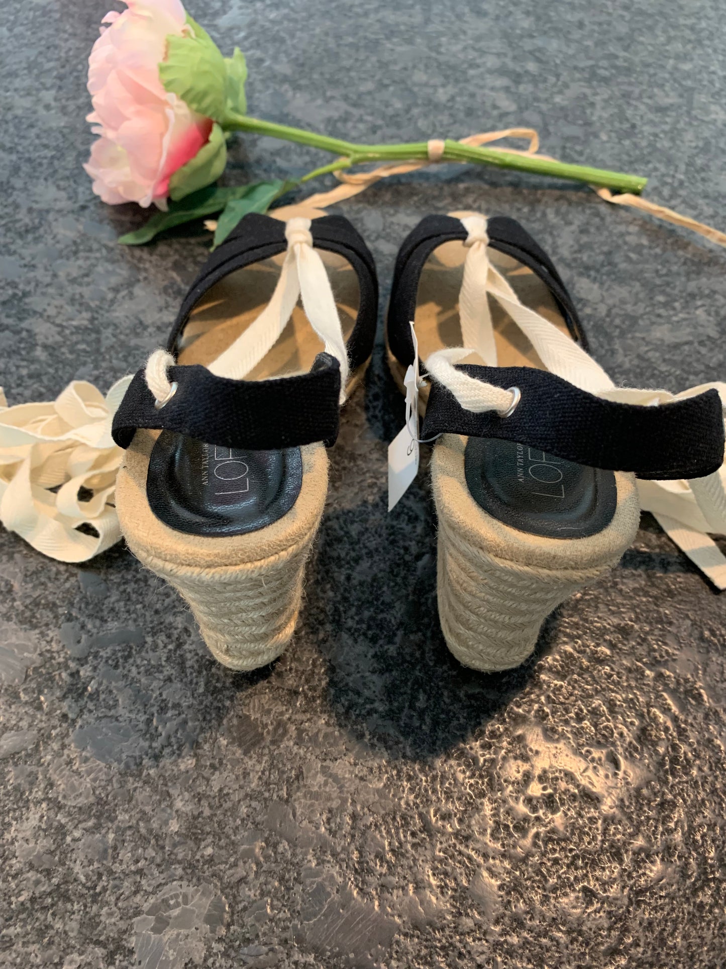 Ann Taylor Loft Black Espadrilles (NWT)