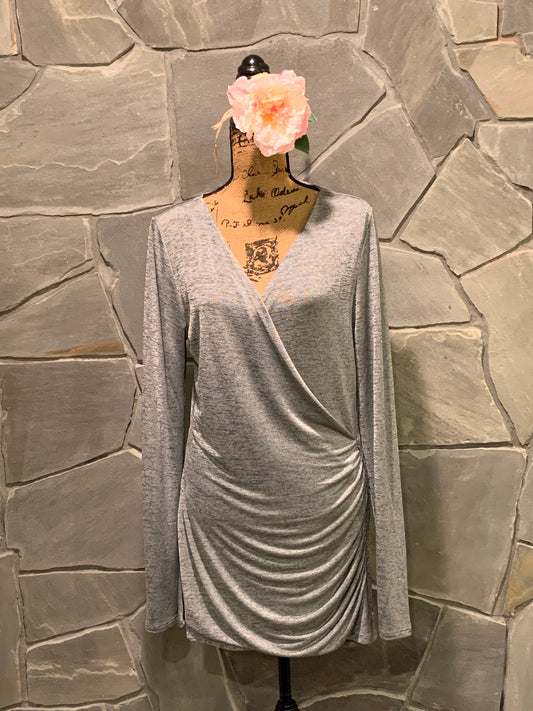 White House Black Market Heather Gray Tunic NWT