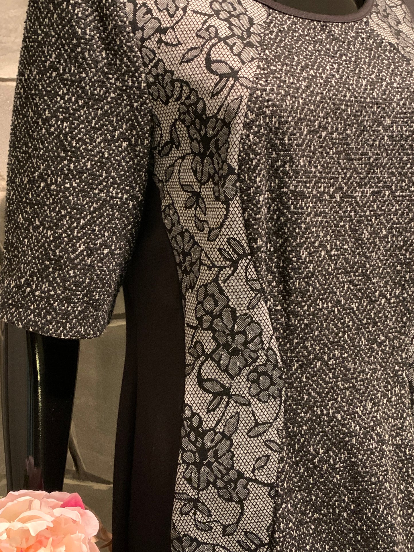 Connected Apparel Black and White Sheath Dress