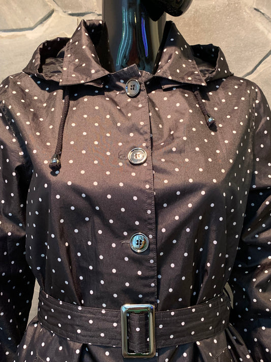 Capelli Black Polka Dot Women's Rain Coat