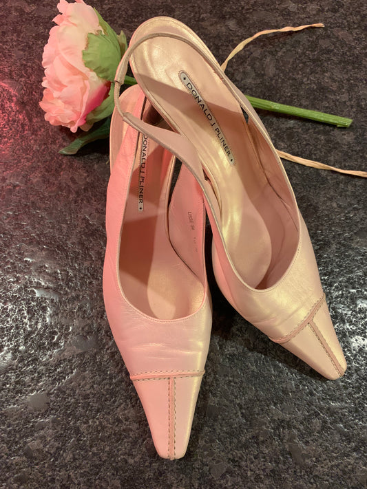 Donald J Pliner Pink Leather Sling Back Pumps