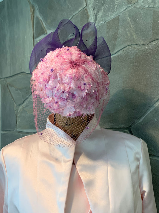 Vintage Ida M. Lewis pink and purple hat