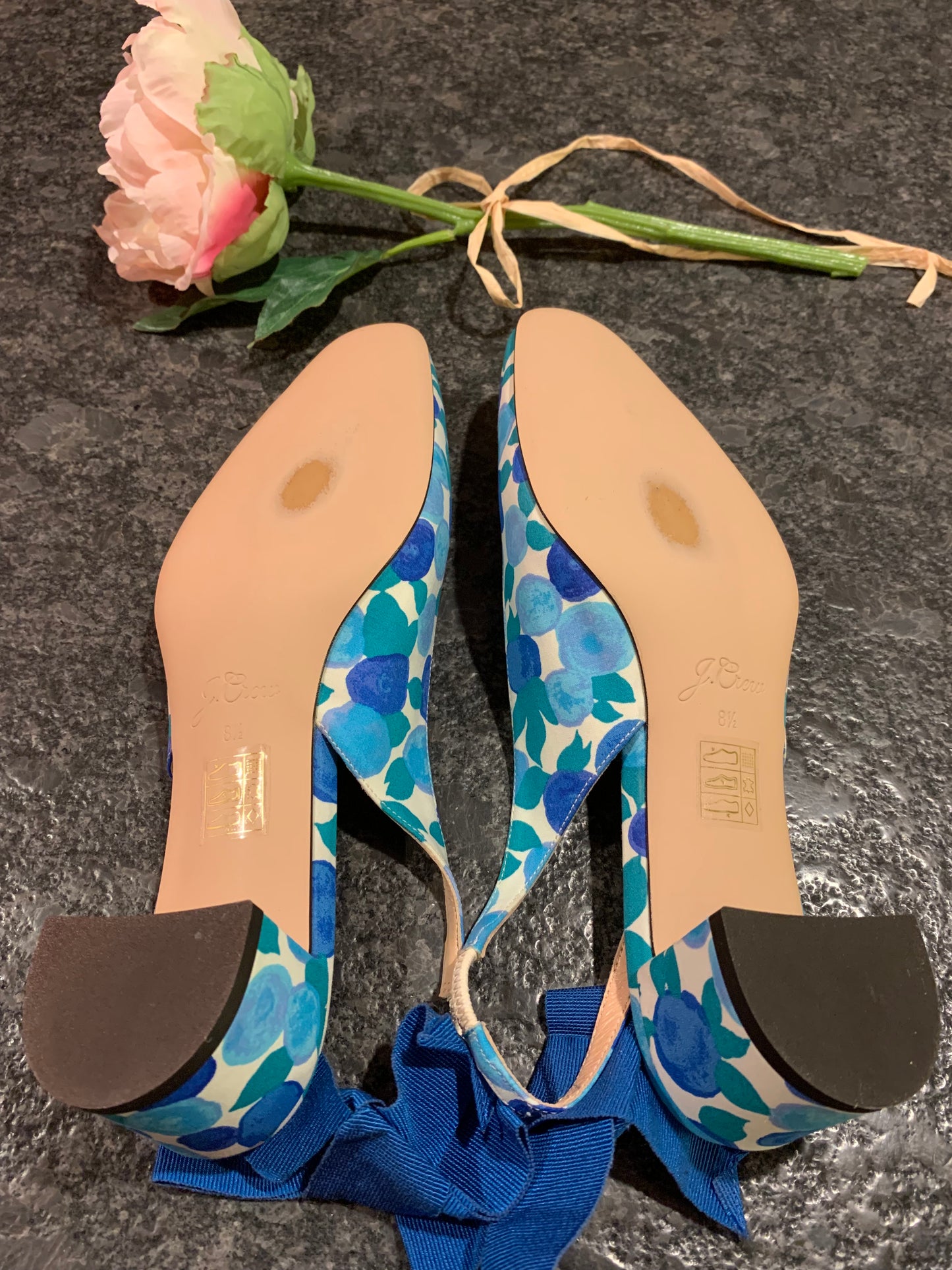 J. Crew Kate Slingback Pumps in Blueberry Floral (NWOT)