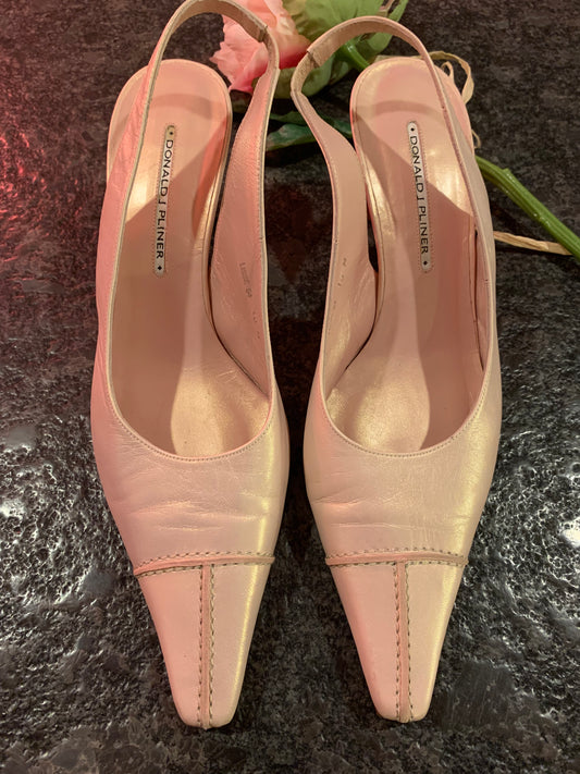 Donald J Pliner Pink Leather Sling Back Pumps
