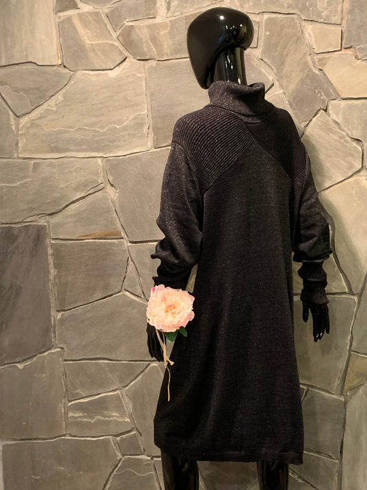 Derek Hearts Plus Black Shimmer Sweater Dress NWT