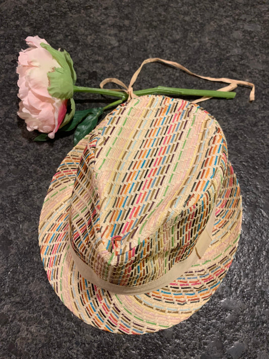 Talla Unica Multi Colored Straw Fedora Women's Hat