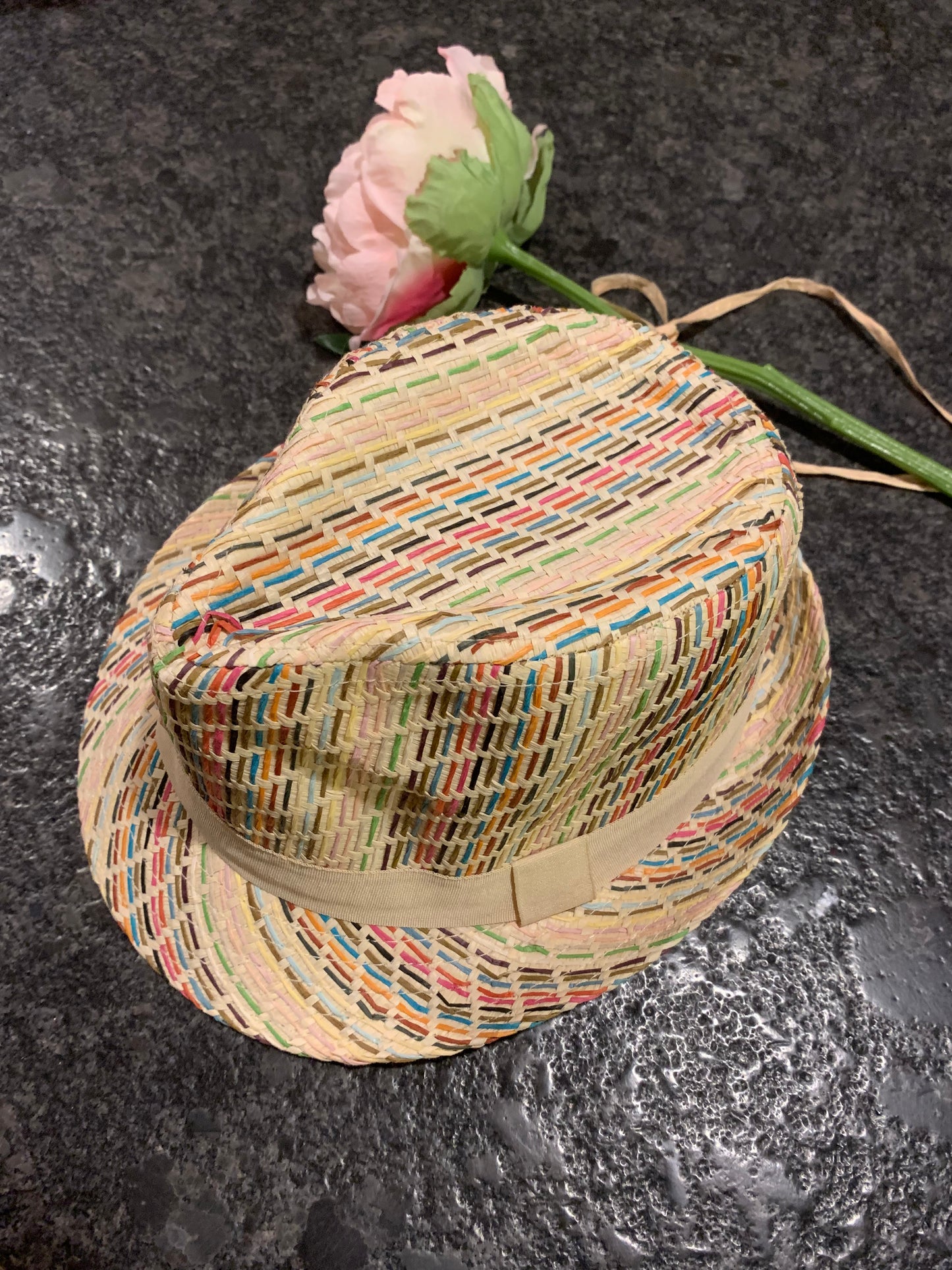 Talla Unica Multi Colored Straw Fedora Women's Hat