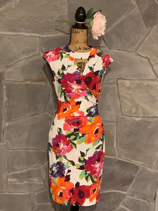 Cache Floral Print Faux Wrap Dress (NWT)