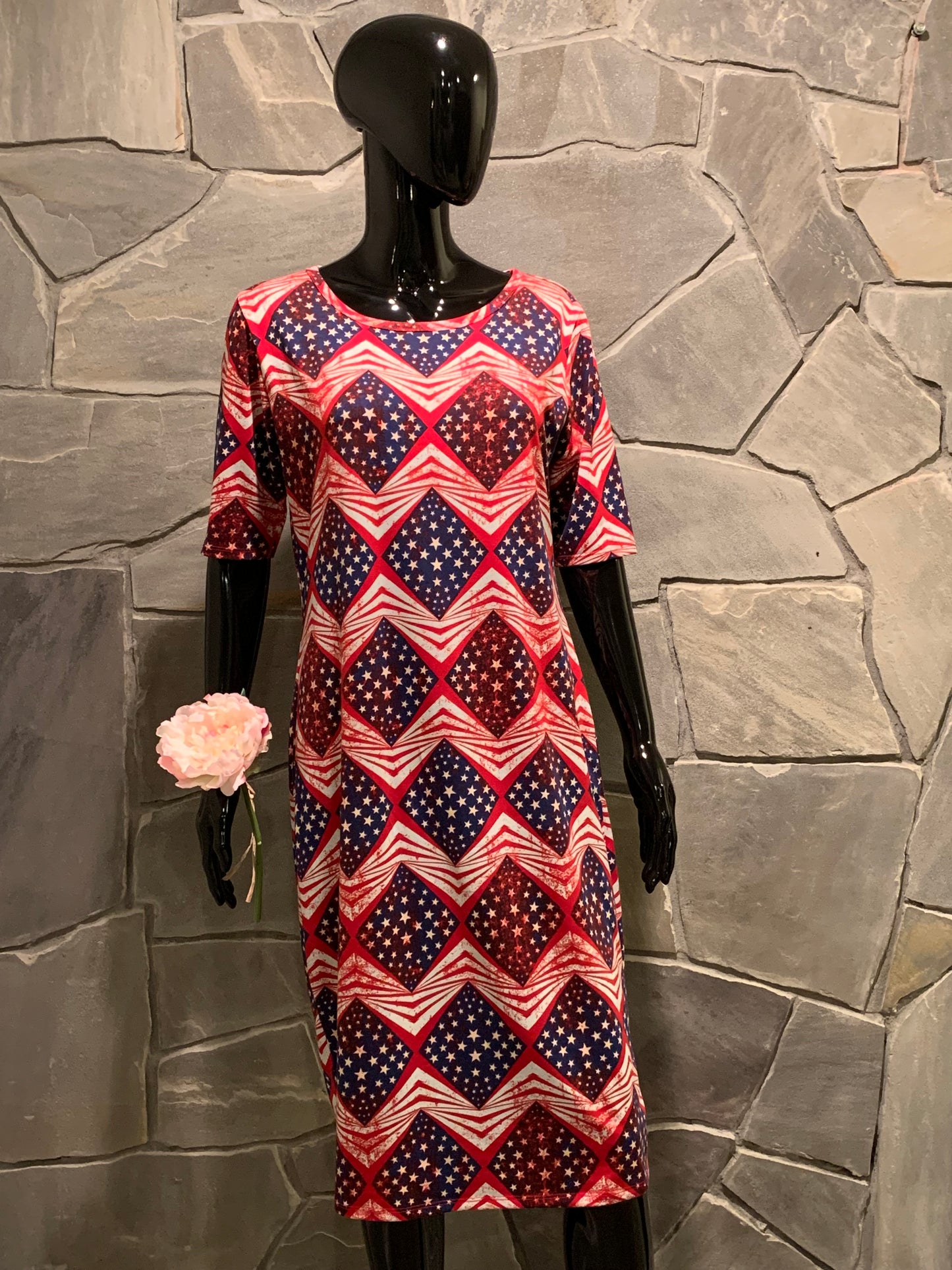 LuLaRoe Red, White, Blue Julia