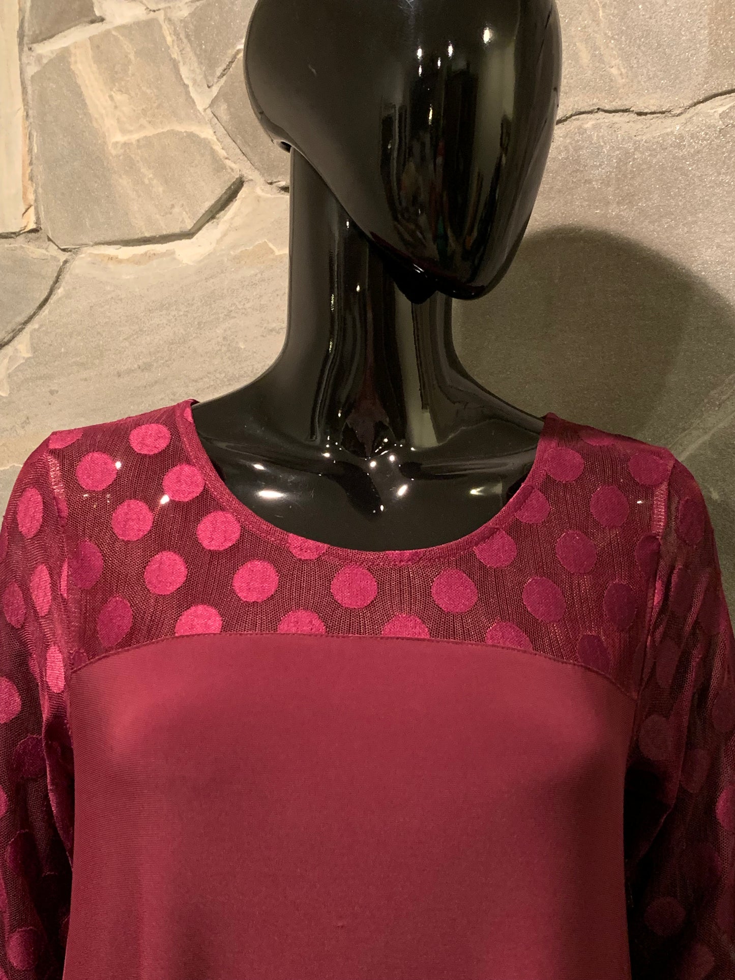 Nina Leonard Burgundy Shift Dress