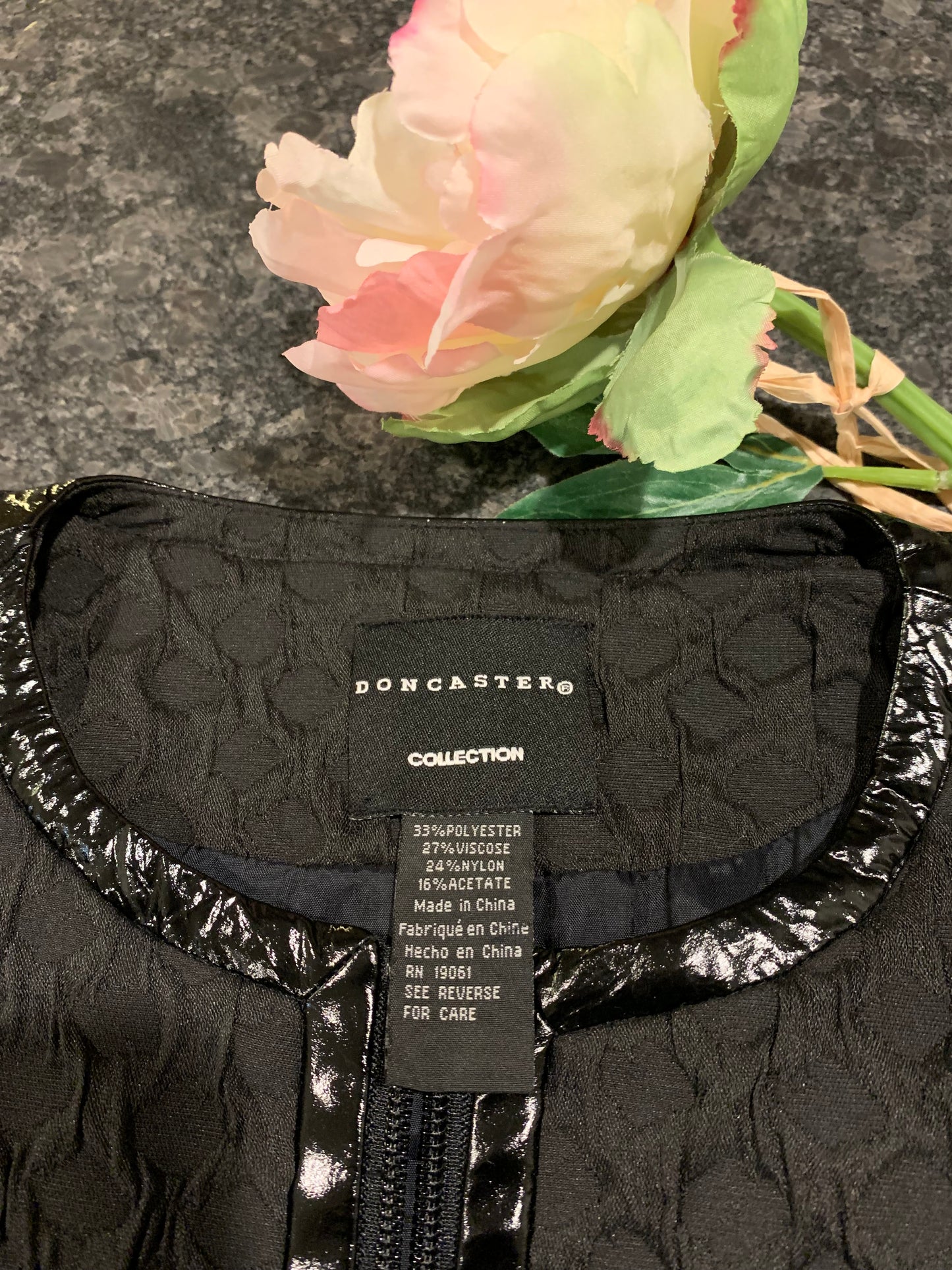 Doncaster Collection Women's Black Trench Coat Dress NWOT