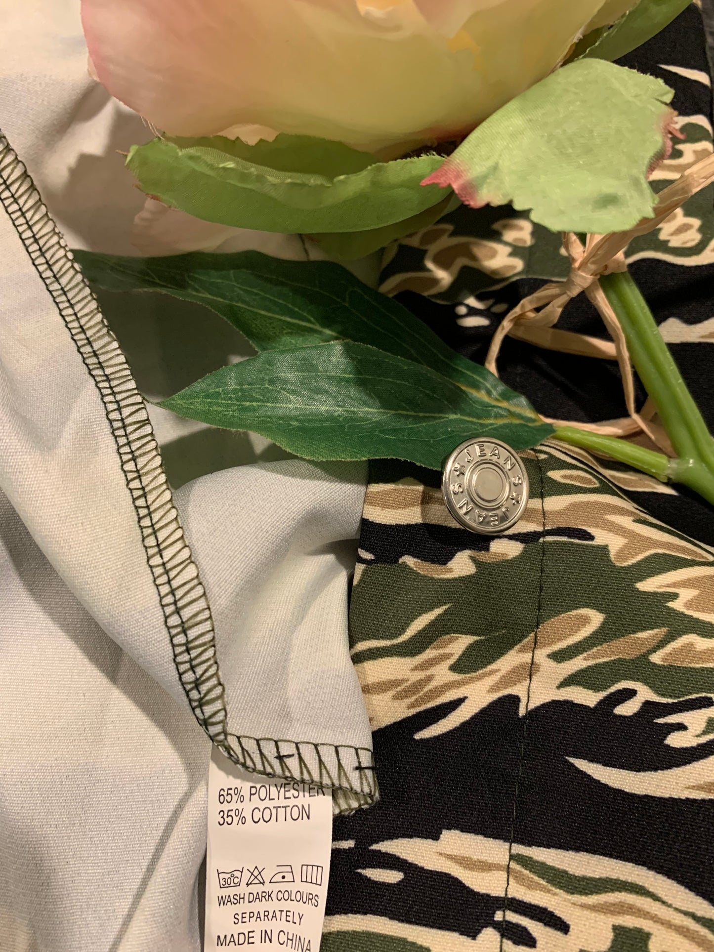 Jeans Leopard and Camouflage Jacket NWOT