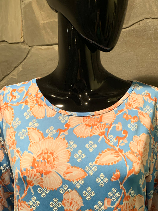 Ruby Rd. Blue Floral Shift Dress