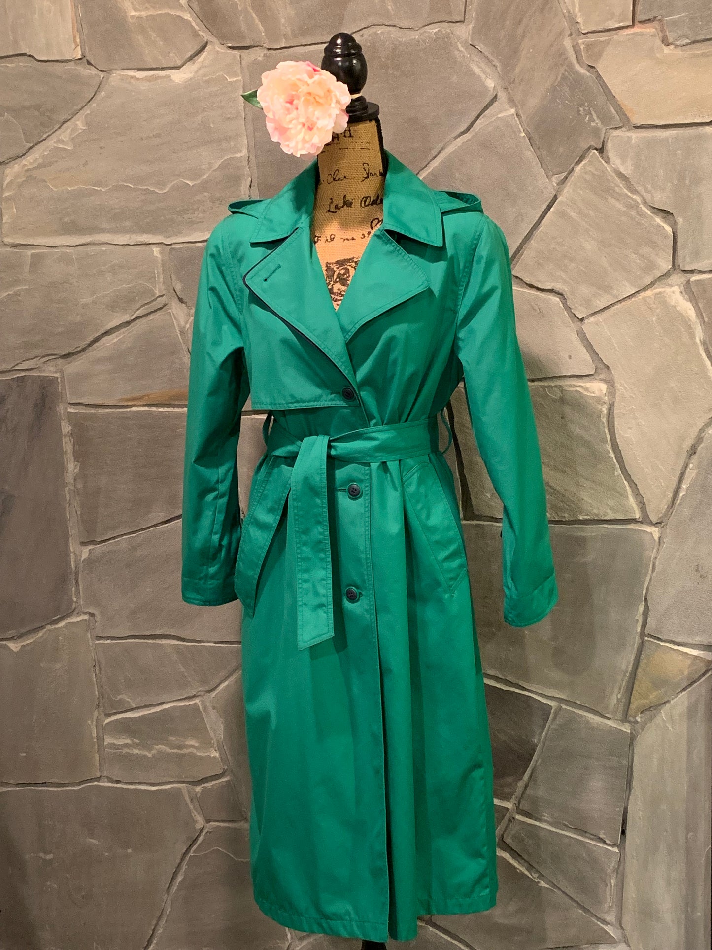 Towne By London Fog Green Trench Coat