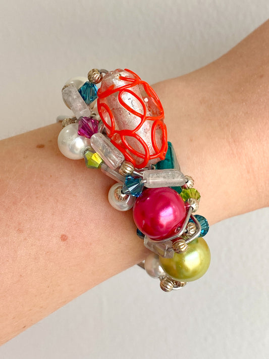 Aluminum Bracelet with Colorful Beads