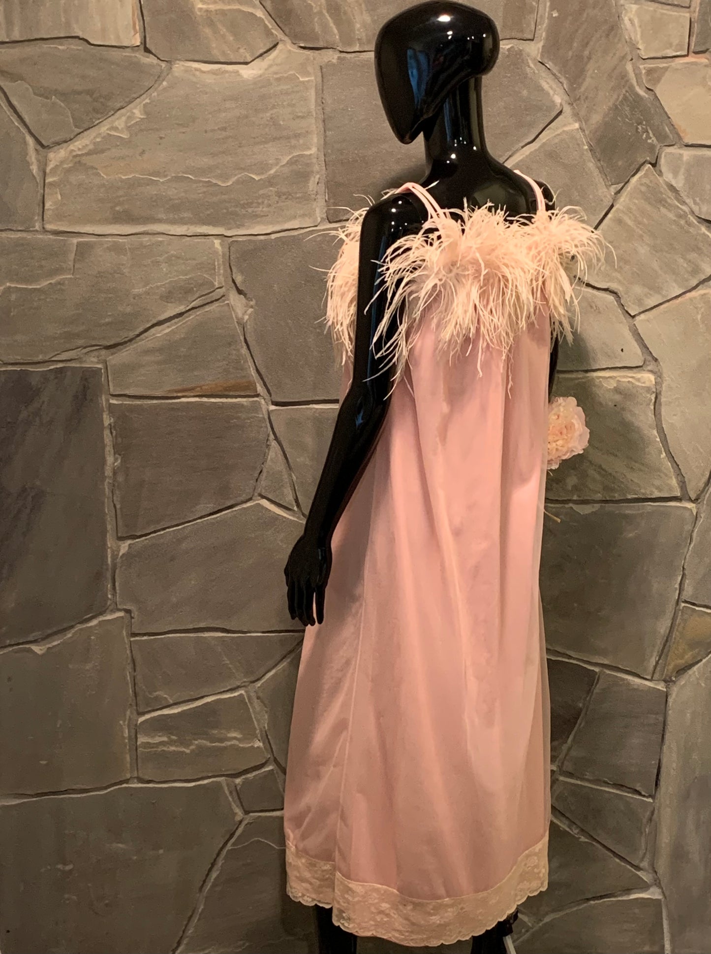 Vintage Ostrich Feather Nightgown