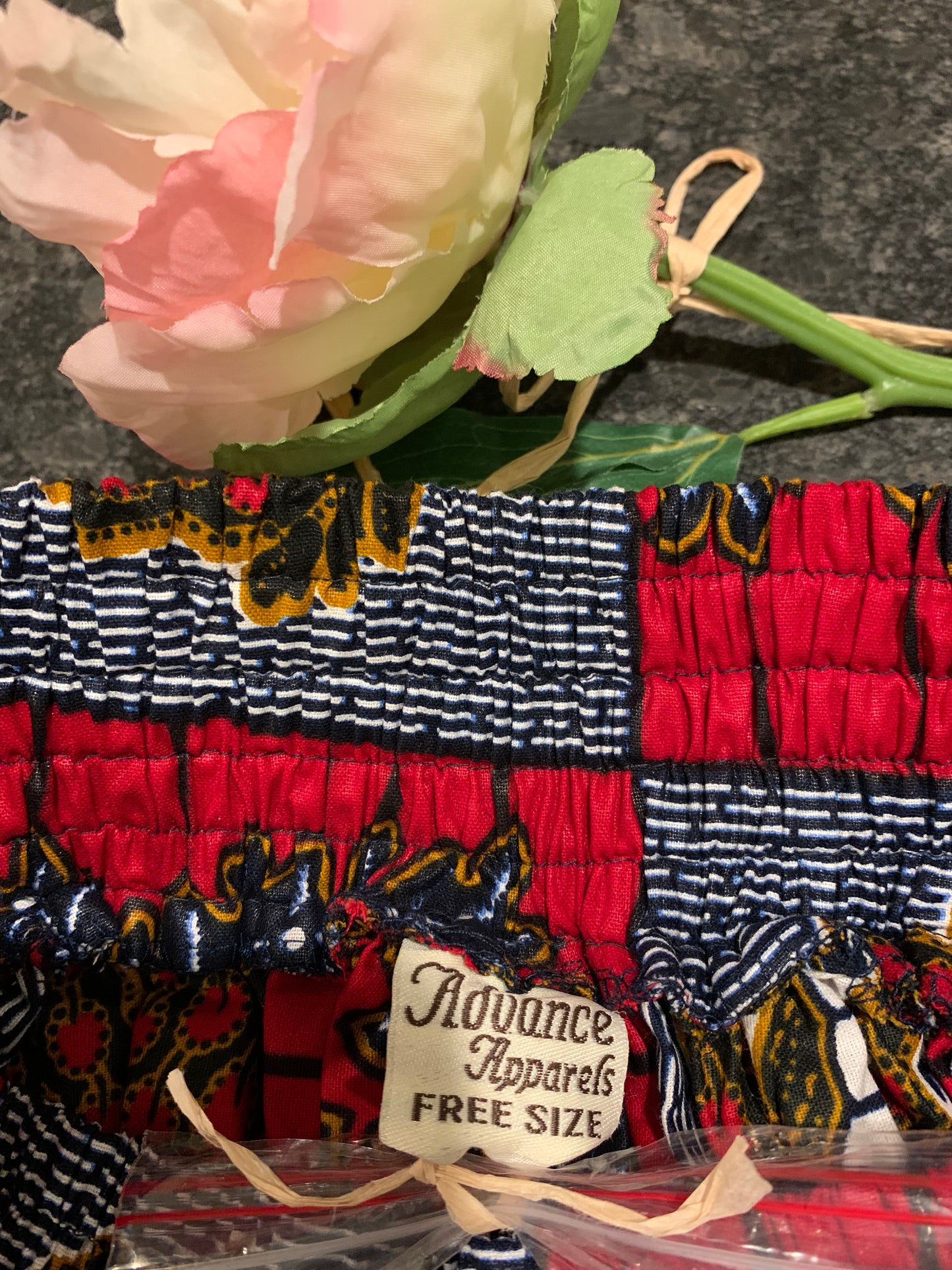 African Apparels Peacock Print Maxi Skirt and Head Wrap NWOT