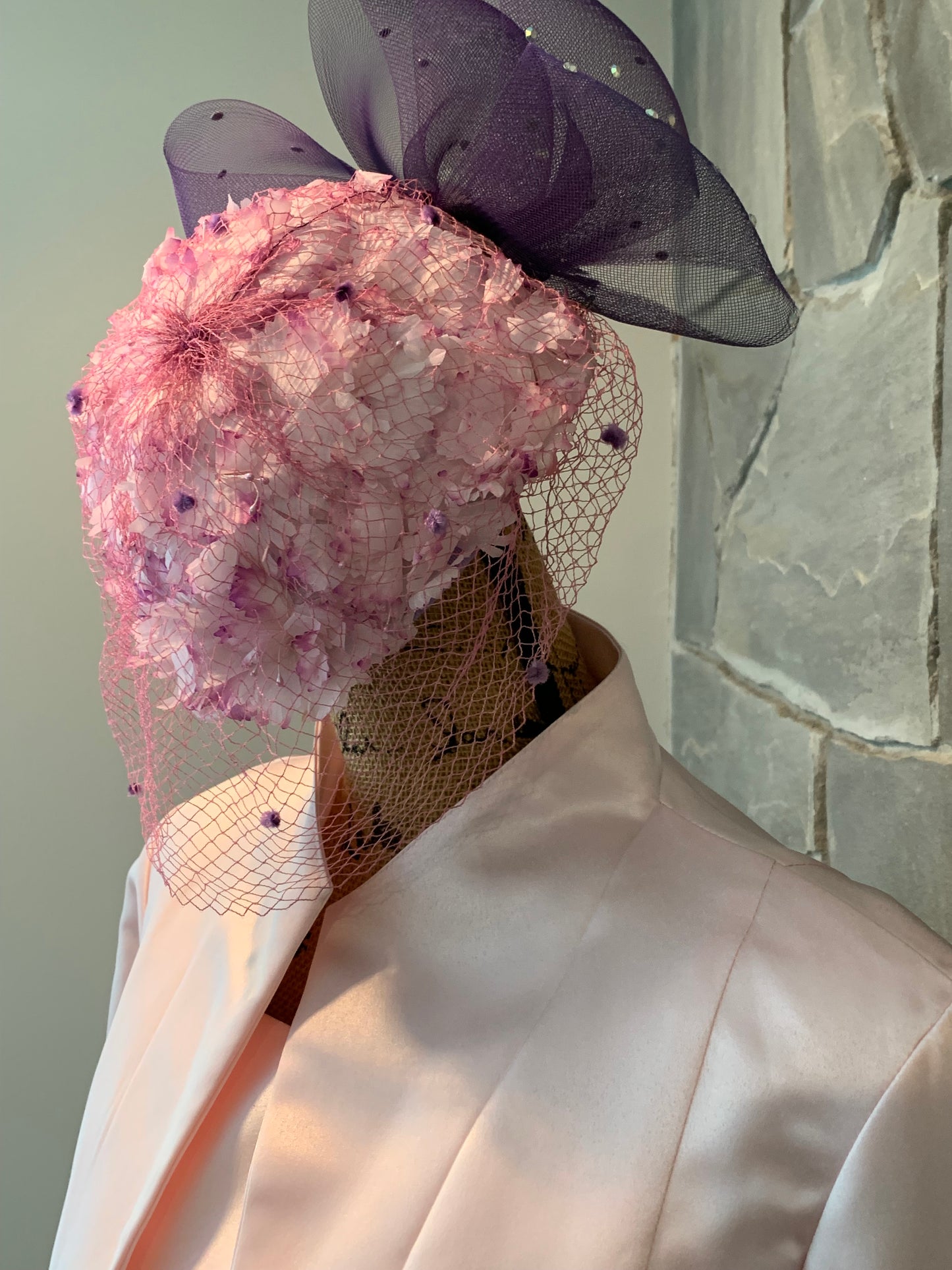 Vintage Ida M. Lewis pink and purple hat