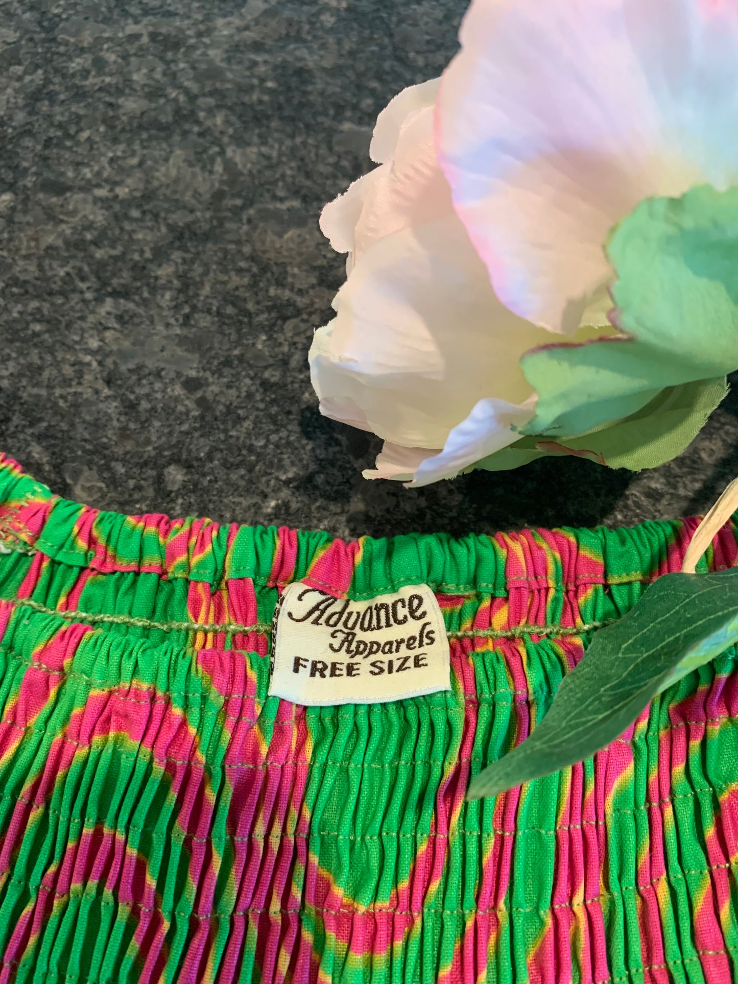 African Apparels Smocked Peplum Top NWOT