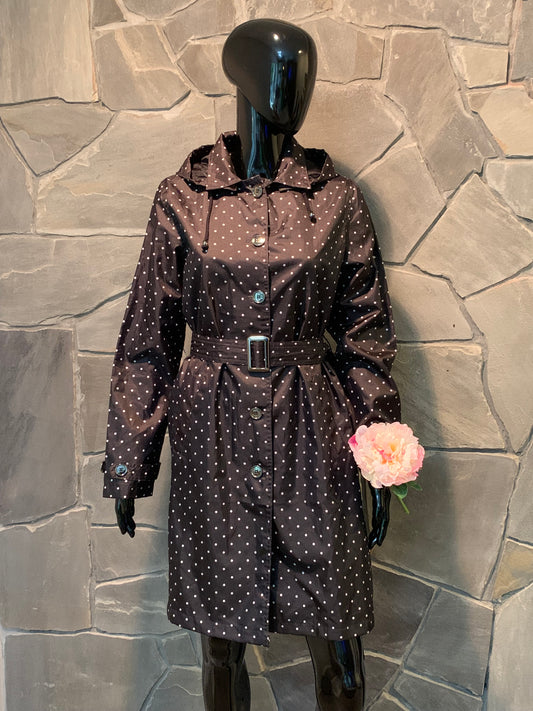 Capelli Black Polka Dot Women's Rain Coat