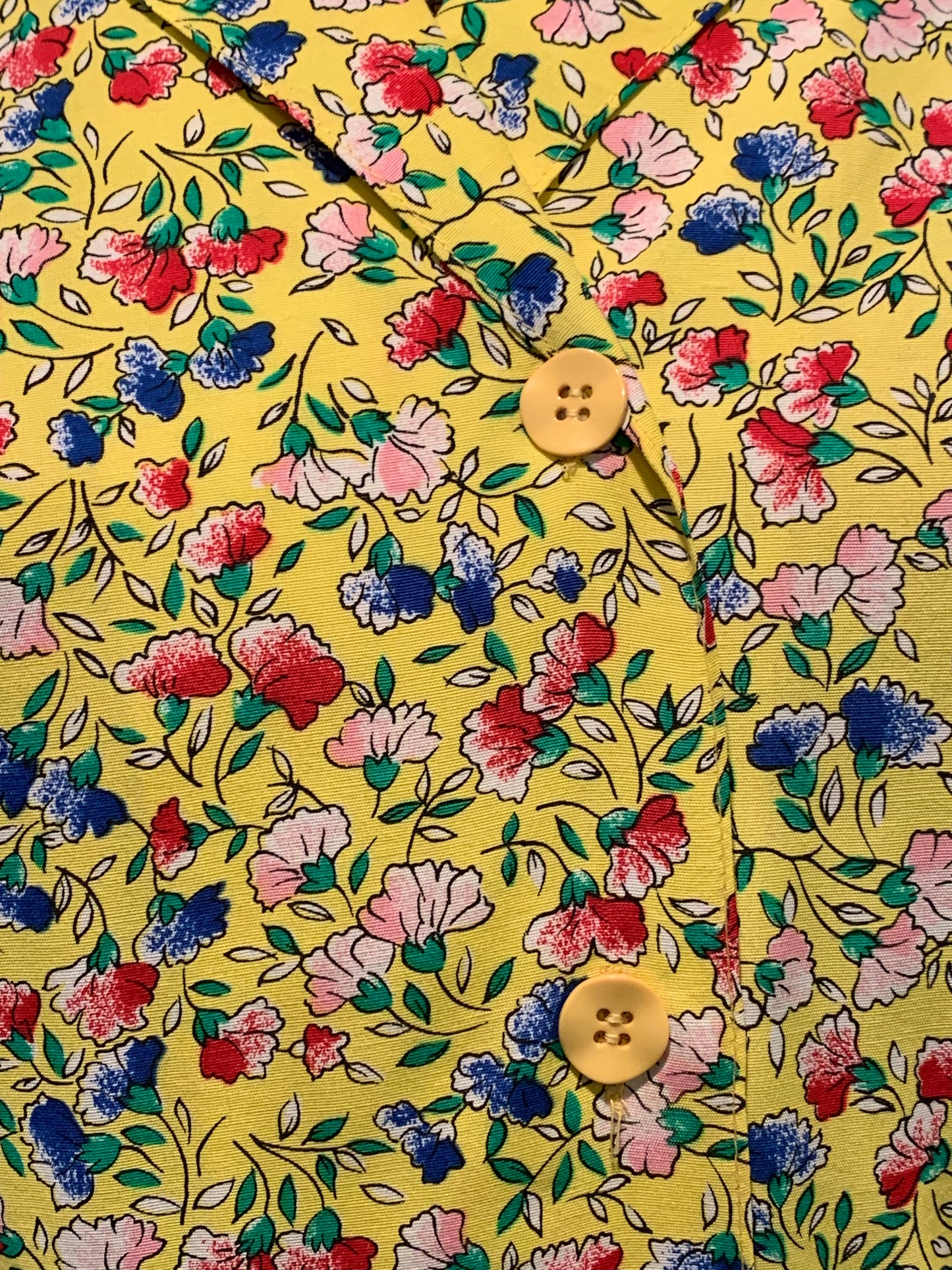 Vintage Gordon of Philadelphia Yellow Floral Print 2 pc skirt set