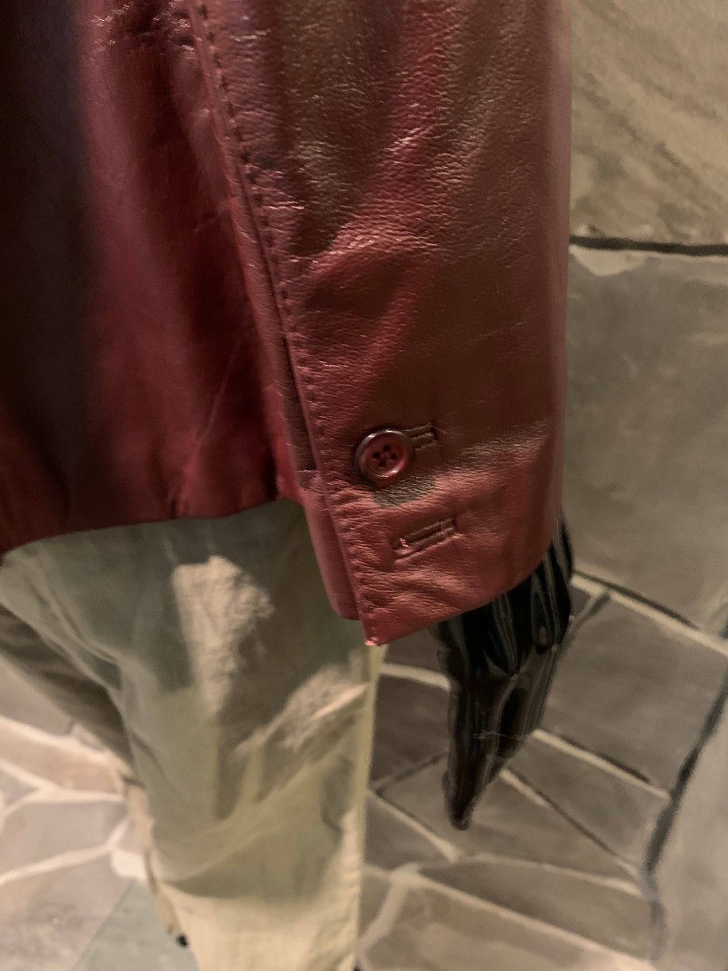 Etienne Aigner Oxblood Leather Jacket