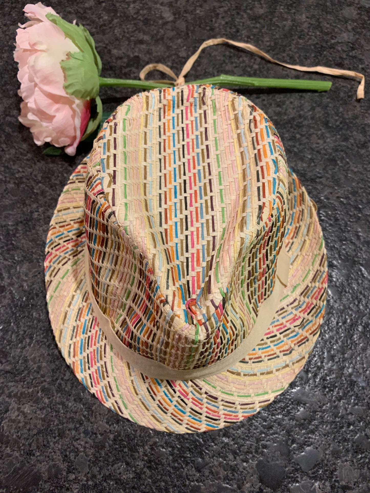 Talla Unica Multi Colored Straw Fedora Women's Hat