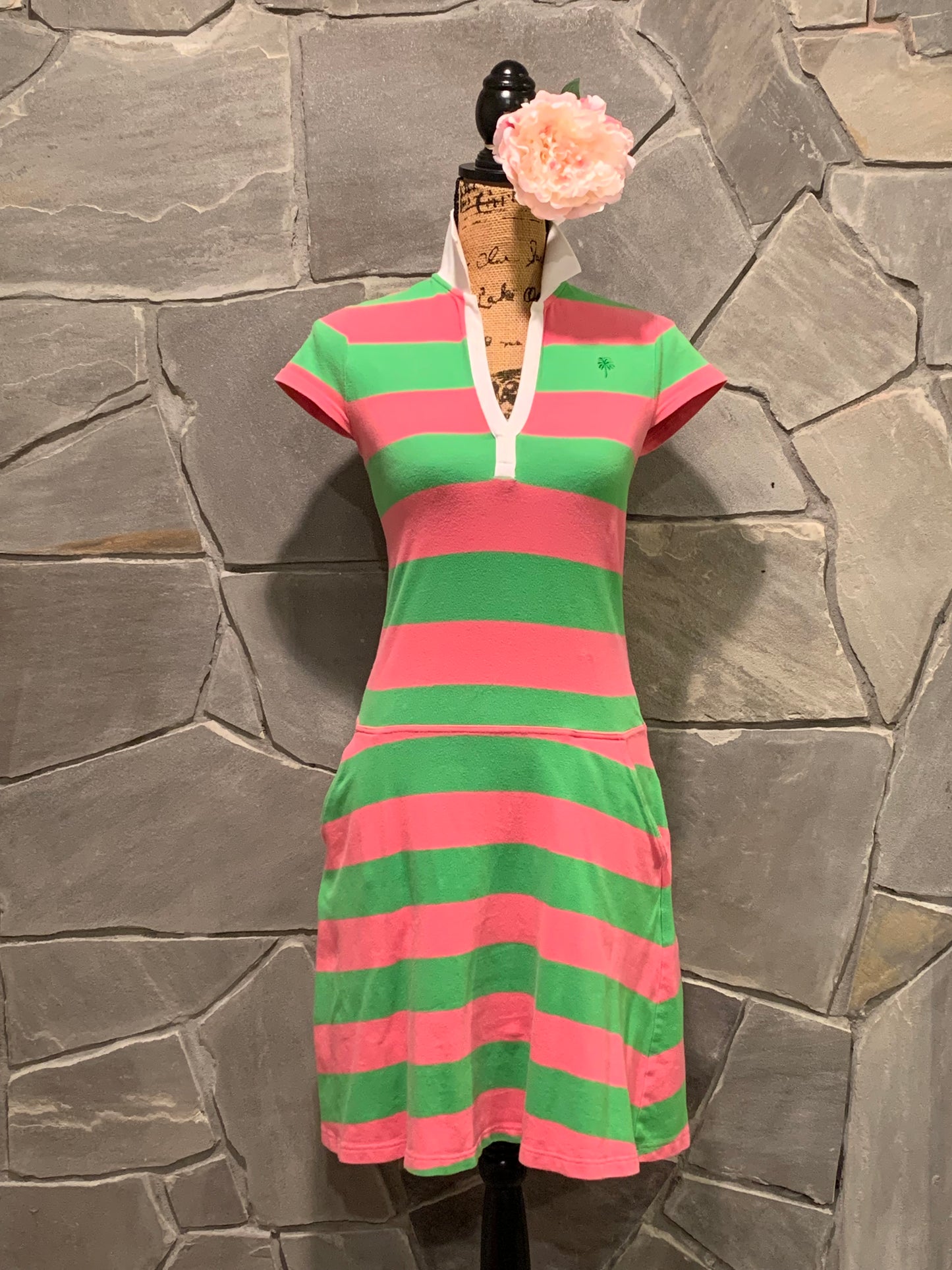 Lilly Pulitzer Striped Pink and Green Tennis Dress