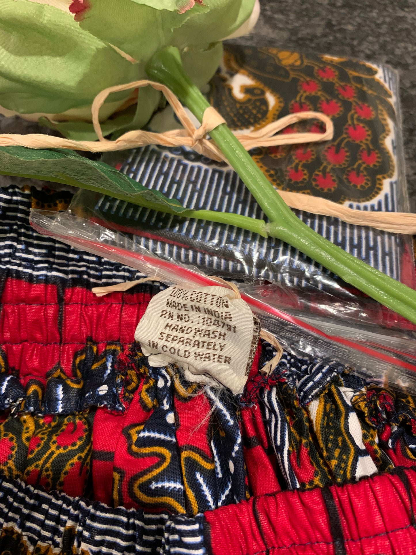 African Apparels Peacock Print Maxi Skirt and Head Wrap NWOT