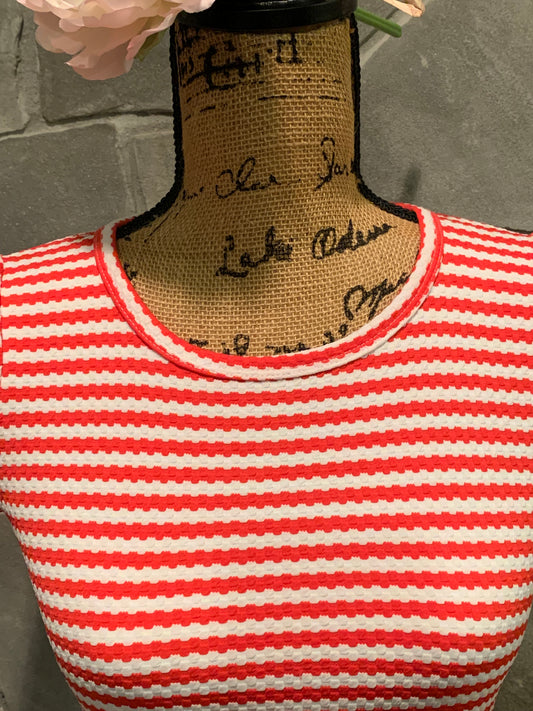 LuLaRoe Red Striped Amelia Dress