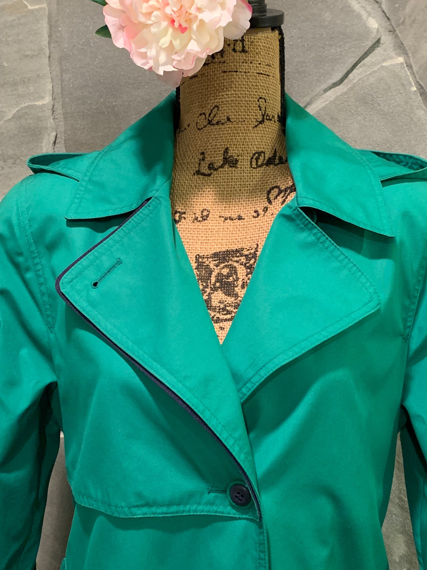 Towne By London Fog Green Trench Coat
