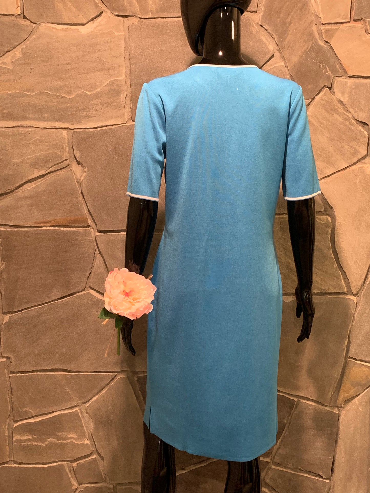 Ming Wang Blue Midi Sheath Dress